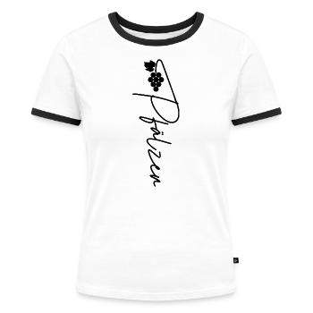 Pfälzer Weintrauben - Frauen Kontrast-T-Shirt - Weiß/Schwarz - Vorne - Selfina (174cm)