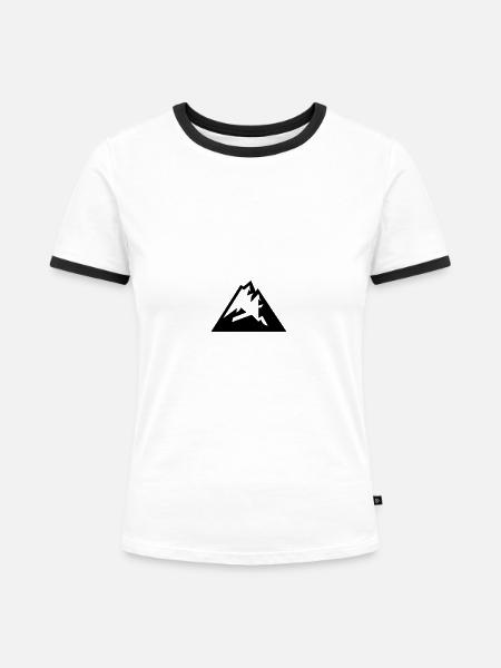 Berg - Frauen Kontrast-T-Shirt - Weiß/Schwarz