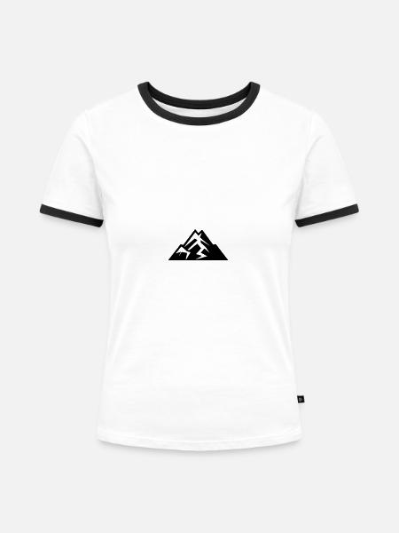 Berg - Frauen Kontrast-T-Shirt - Weiß/Schwarz