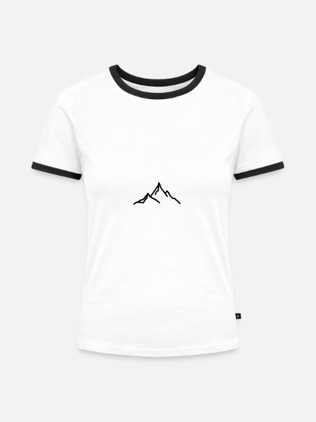 Berg - Frauen Kontrast-T-Shirt - Weiß/Schwarz