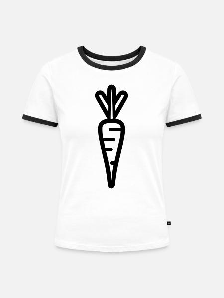 Karotte - Frauen Kontrast-T-Shirt - Weiß/Schwarz