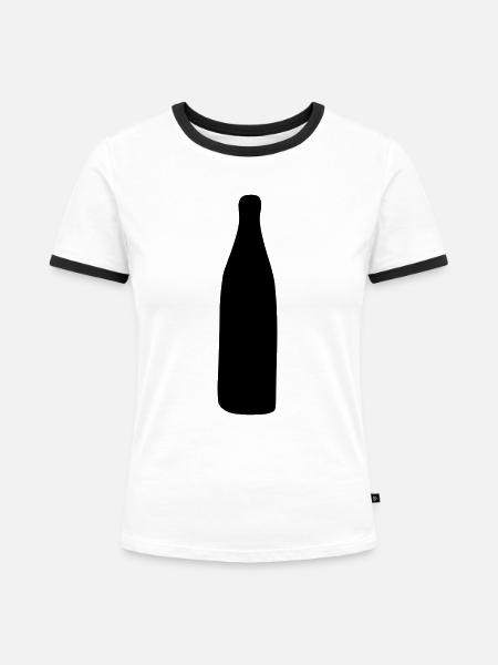 bierflasche - Frauen Kontrast-T-Shirt - Weiß/Schwarz