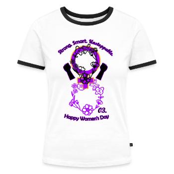 International Women's Day Design - Frauen Kontrast-T-Shirt - Weiß/Schwarz - Vorne - Selfina (174cm)
