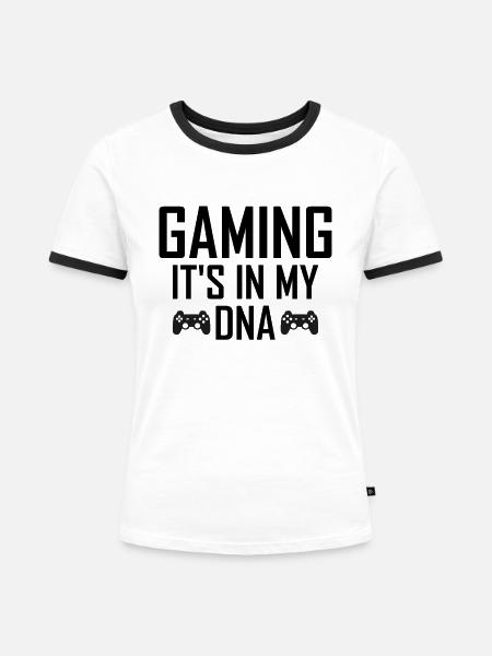 Gaming - Frauen Kontrast-T-Shirt - Weiß/Schwarz