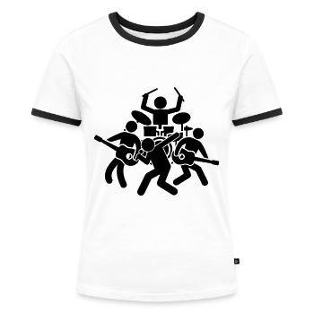 Musik Band - Frauen Kontrast-T-Shirt - Weiß/Schwarz - Vorne - Selfina (174cm)