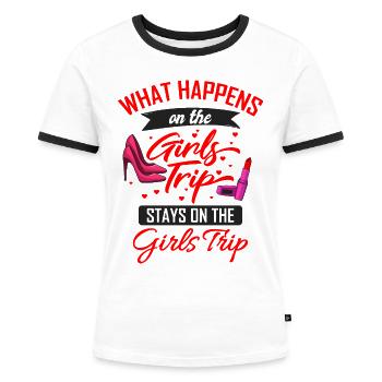 Girls Trip - Frauen Kontrast-T-Shirt - Weiß/Schwarz - Vorne - Selfina (174cm)