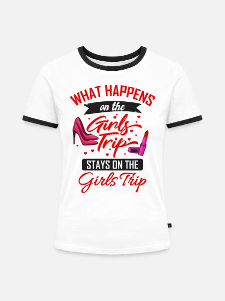 Girls Trip - Frauen Kontrast-T-Shirt - Weiß/Schwarz