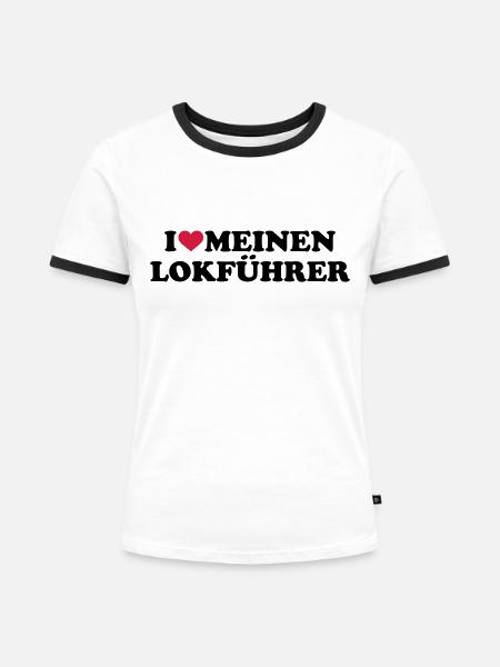 Lokführer - Frauen Kontrast-T-Shirt - Weiß/Schwarz