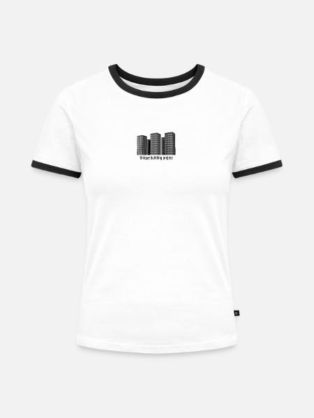 Einzigartiges Bauprojekt - Frauen Kontrast-T-Shirt - Weiß/Schwarz