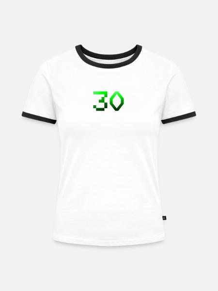 schenken, 30 Pixelig - Frauen Kontrast-T-Shirt - Weiß/Schwarz