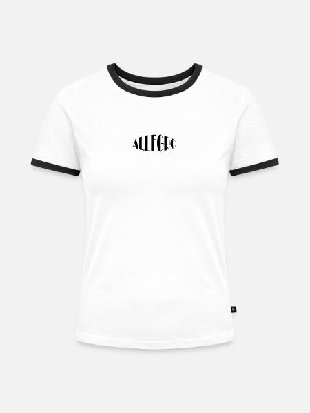 ALLEGRO - Frauen Kontrast-T-Shirt - Weiß/Schwarz