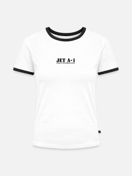 Jet A-1 diesel - Frauen Kontrast-T-Shirt - Weiß/Schwarz