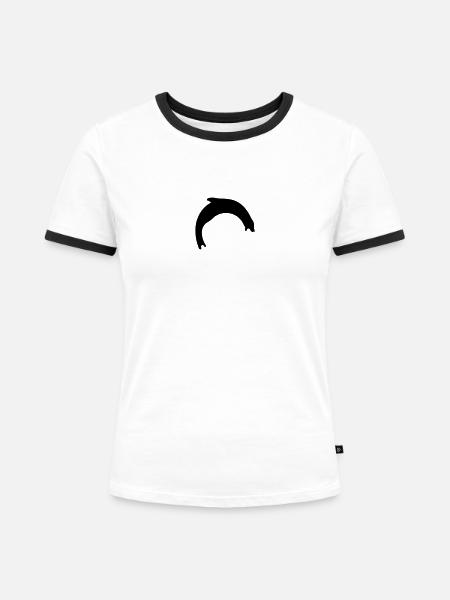 sealion logo - Frauen Kontrast-T-Shirt - Weiß/Schwarz