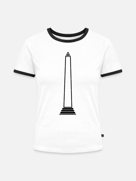 Obelisk - Frauen Kontrast-T-Shirt - Weiß/Schwarz