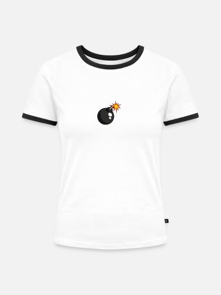 Bombe Shirt - Frauen Kontrast-T-Shirt - Weiß/Schwarz
