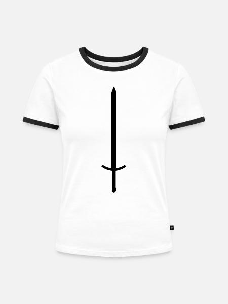 Schwert 3 - Frauen Kontrast-T-Shirt - Weiß/Schwarz