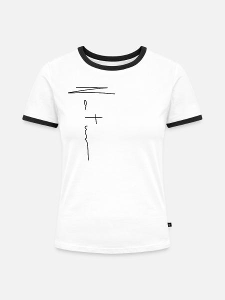 Natur Handschrift - Frauen Kontrast-T-Shirt - Weiß/Schwarz