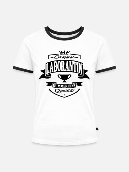laborantin - Frauen Kontrast-T-Shirt - Weiß/Schwarz