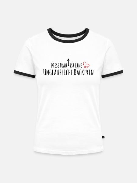 Unglaubliche Bäckerin - Frauen Kontrast-T-Shirt - Weiß/Schwarz