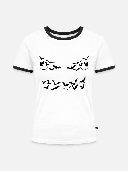 Fledermaus, Fledermäuse, Vampir Monster - Frauen Kontrast-T-Shirt - Weiß/Schwarz