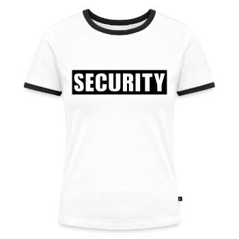 Security - Frauen Kontrast-T-Shirt - Weiß/Schwarz - Vorne - Selfina (174cm)