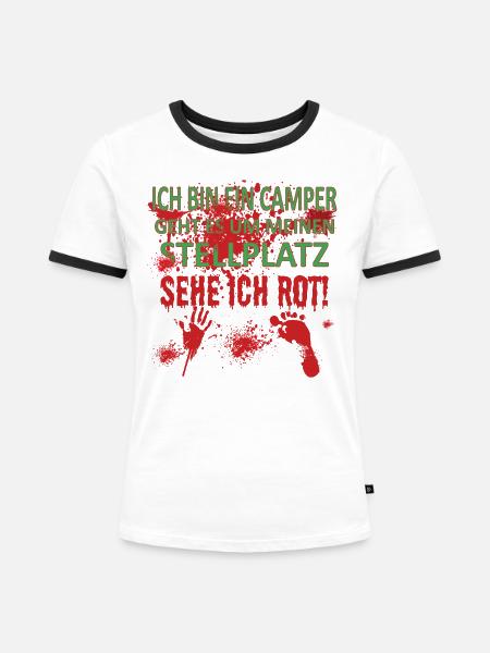 Camper Geschenkidee Camping - Frauen Kontrast-T-Shirt - Weiß/Schwarz