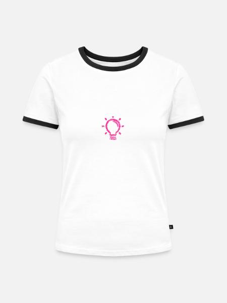 IDEE - Inspiration - Frauen Kontrast-T-Shirt - Weiß/Schwarz