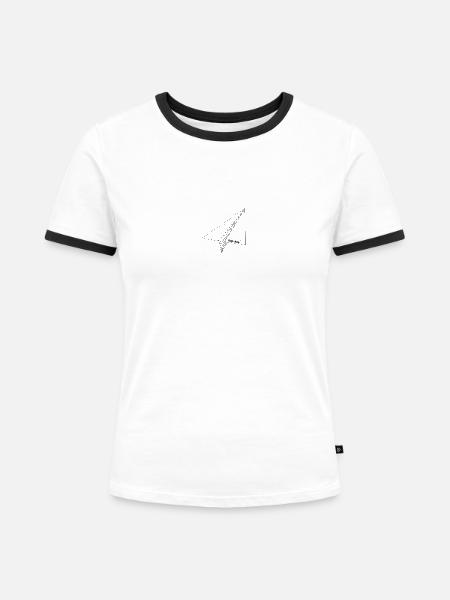 Easy Jet - Frauen Kontrast-T-Shirt - Weiß/Schwarz