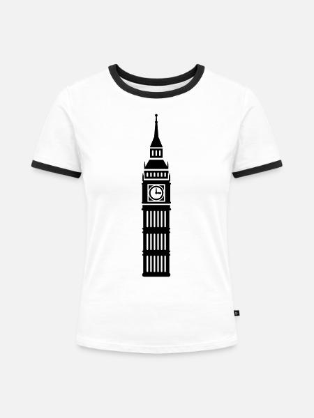 London - Frauen Kontrast-T-Shirt - Weiß/Schwarz