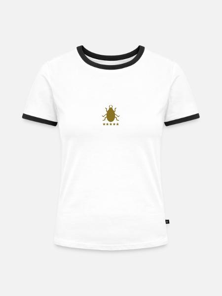 bug 5 star - Frauen Kontrast-T-Shirt - Weiß/Schwarz