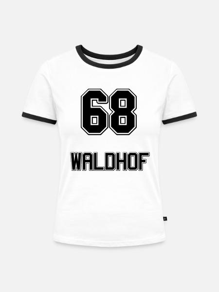 Mannheim 68 Waldhof - Frauen Kontrast-T-Shirt - Weiß/Schwarz