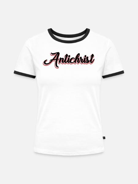 Antichrist - Frauen Kontrast-T-Shirt - Weiß/Schwarz