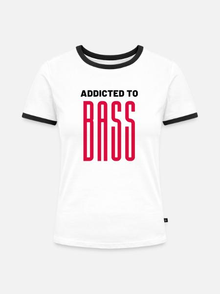 Techno - Frauen Kontrast-T-Shirt - Weiß/Schwarz