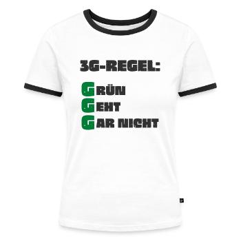Politik Freiheit Grüne Sozialismus wählen lustig - Frauen Kontrast-T-Shirt - Weiß/Schwarz - Vorne - Selfina (174cm)