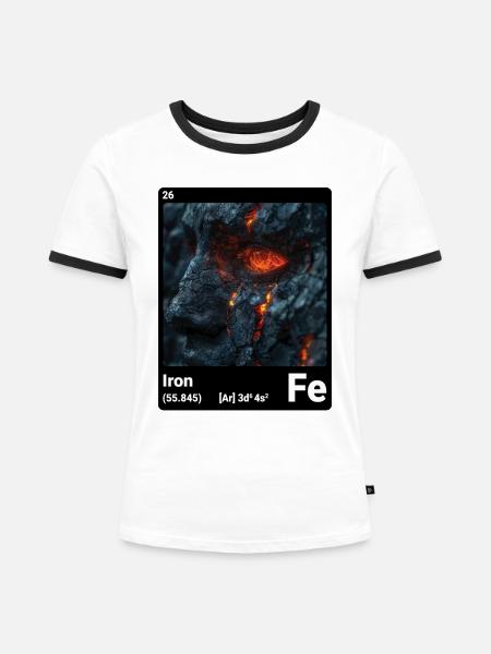 AI am Iron (bk) - Frauen Kontrast-T-Shirt - Weiß/Schwarz
