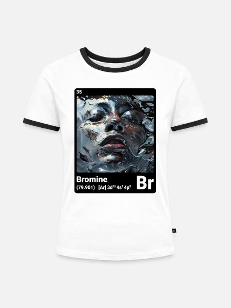 AI am Brom (bk) - Frauen Kontrast-T-Shirt - Weiß/Schwarz