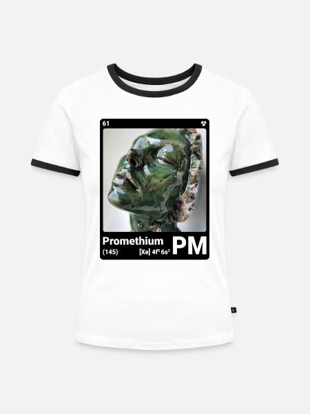 AI am Promethium (bk) - Frauen Kontrast-T-Shirt - Weiß/Schwarz
