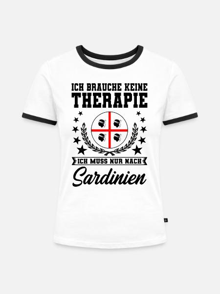 Sardinien - Frauen Kontrast-T-Shirt - Weiß/Schwarz