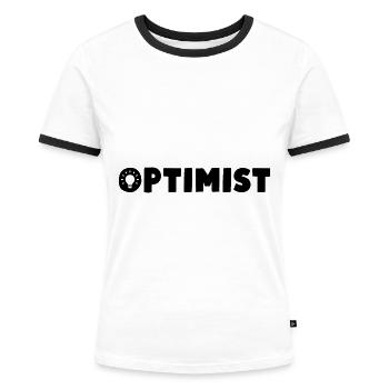 Optimist - Frauen Kontrast-T-Shirt - Weiß/Schwarz - Vorne - Selfina (174cm)
