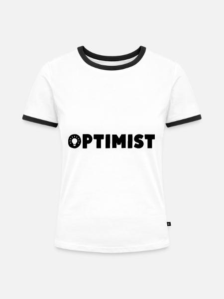 Optimist - Frauen Kontrast-T-Shirt - Weiß/Schwarz