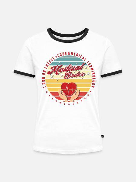 Medizinischer Assistent - Medizinischer Kodierer - Frauen Kontrast-T-Shirt - Weiß/Schwarz