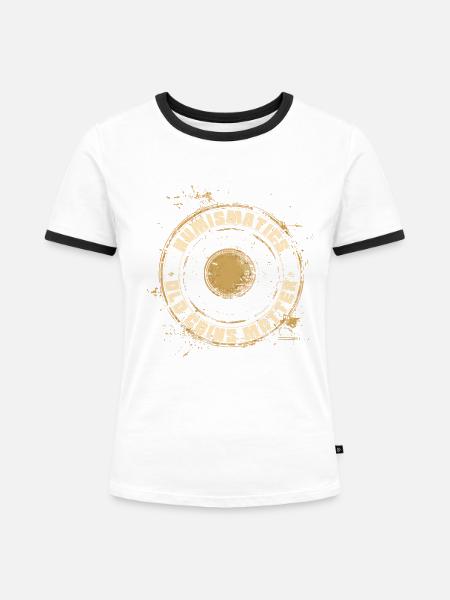 Münzsammler-definition Numismatik - Frauen Kontrast-T-Shirt - Weiß/Schwarz