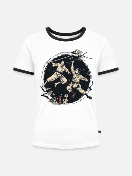 Arnis Eskrima Kali Fma - Frauen Kontrast-T-Shirt - Weiß/Schwarz