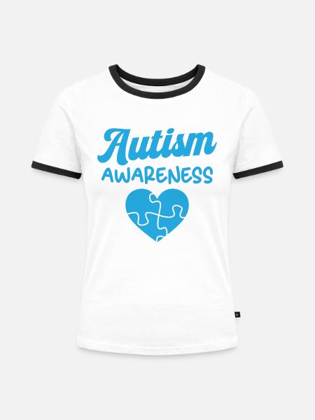 Bewusstsein für Autismus - Frauen Kontrast-T-Shirt - Weiß/Schwarz