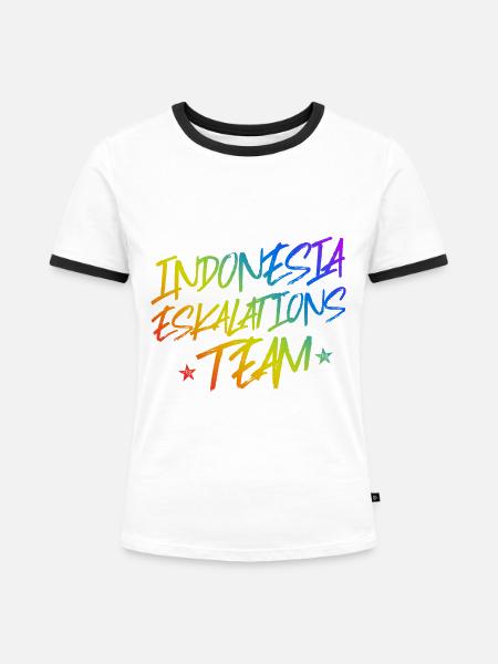 Indonesien Eskalation - Frauen Kontrast-T-Shirt - Weiß/Schwarz