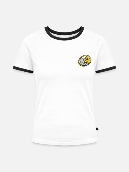 Adventure Time Finn and Jake Als Stick-Design - Frauen Kontrast-T-Shirt - Weiß/Schwarz