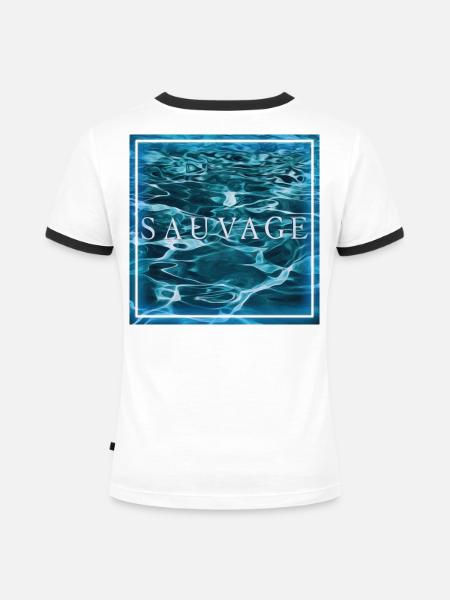 Water Sauvage - Frauen Kontrast-T-Shirt - Weiß/Schwarz