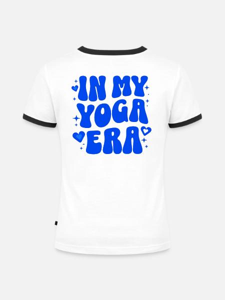 Yoga Geschenk Meditation Selfcare Achtsamkeit - Frauen Kontrast-T-Shirt - Weiß/Schwarz