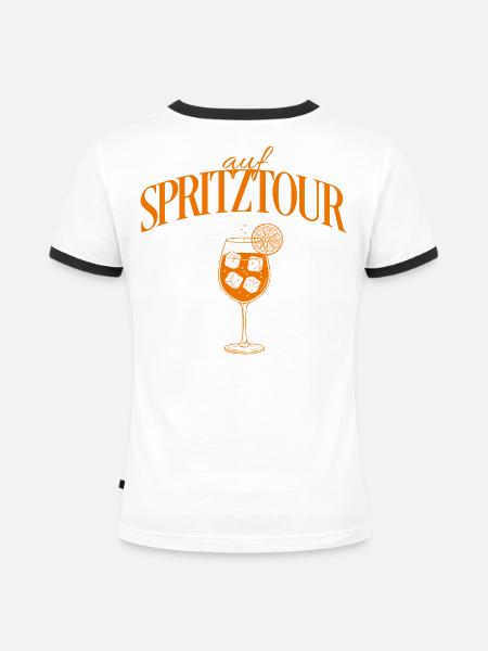 Auf Spritztour Motiv Aperitif - Frauen Kontrast-T-Shirt - Weiß/Schwarz