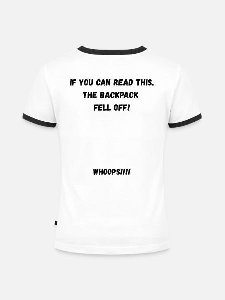 Rucksack - Frauen Kontrast-T-Shirt - Weiß/Schwarz